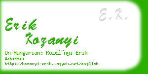 erik kozanyi business card